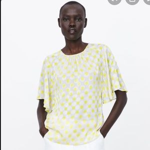 Zara Polka dot flowing top NWT